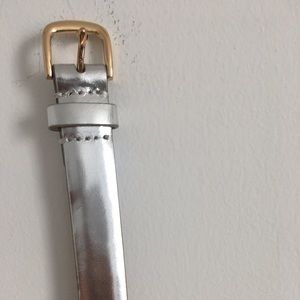 J Crew Silver Leather Belt